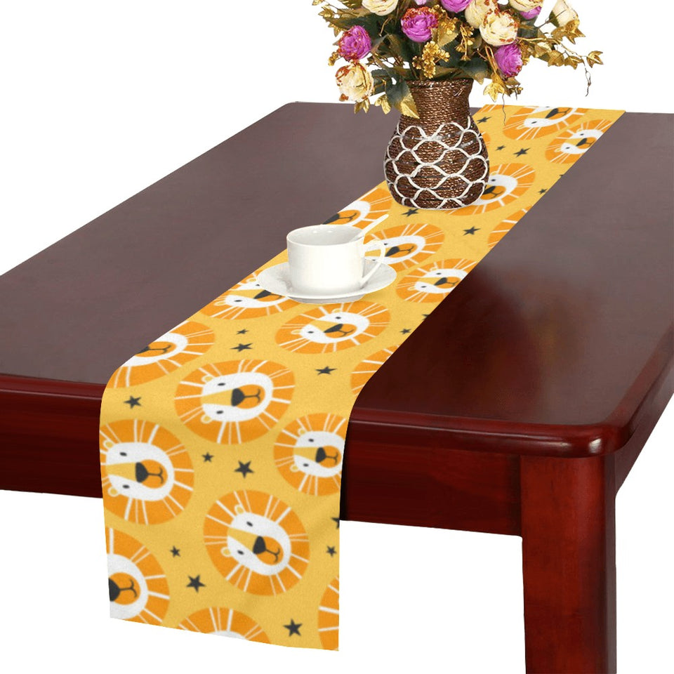 Lion Pattern Print Design 03 Table Runner