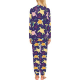 Colorful sea turtle pattern Women's All Over Print Pajama Set