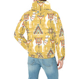 Camels ethnic motif pattern Men's Padded Hooded Jacket