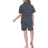 Swordfish Pattern Print Design 03 Kids' Boys' Girls' V-Neck Short Pajama Set