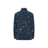 space pattern with planets, comets, constellations Women's Long Sleeve Polo Shirt