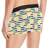 Pineapples pattern striped background Men's All Over Print Boxer Briefs Men's Underwear