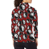 Billiard Ball Pattern Print Design 05 Women's Long Sleeve Polo Shirt
