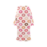 Colorful donut pattern Blanket Robe with Sleeves