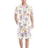 Cute koalas teapots tea Men's V-Neck Short Pajama Set