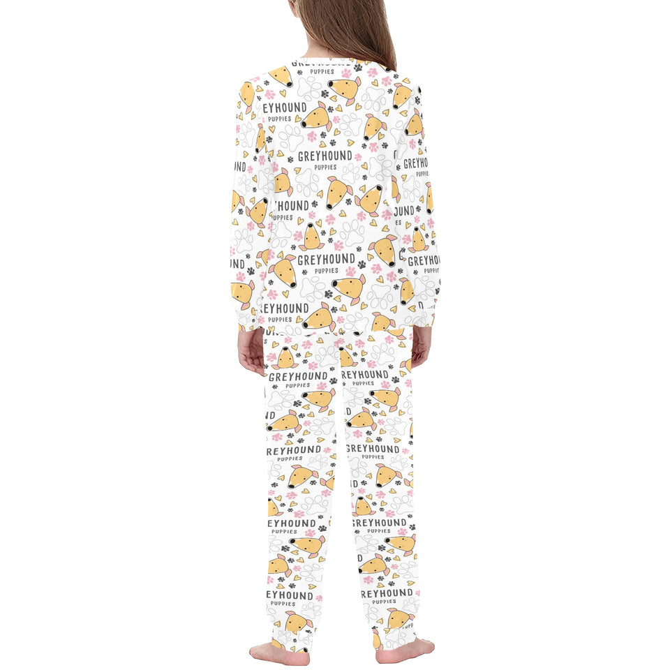 Greyhound Pattern Print Design 03 Kids' Boys' Girls' All Over Print Pajama Set