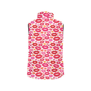 Lips Pattern Print Design 01 Men's Padded Vest