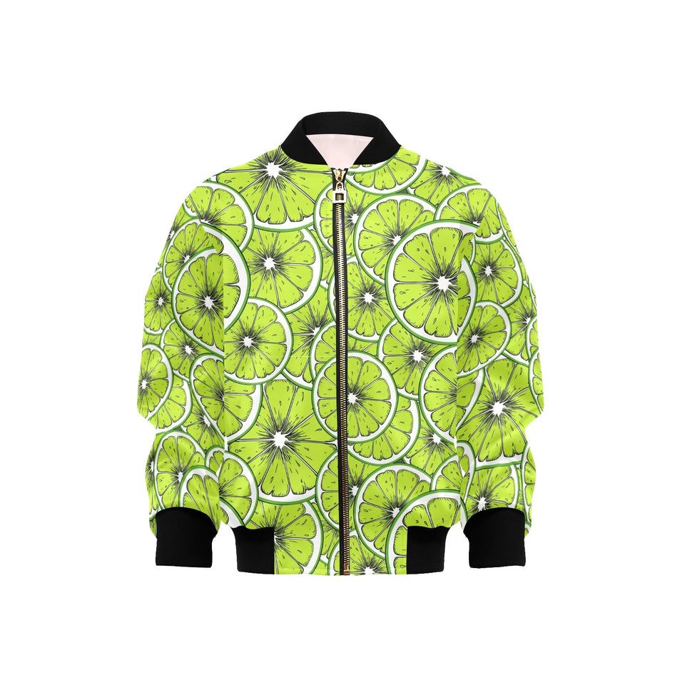 Slices of Lime design pattern Kids' Boys' Girls' Bomber Jacket