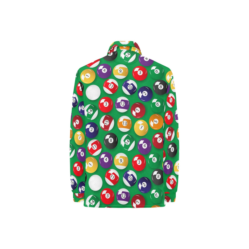 Billiard Ball Pattern Print Design 02 Women's Long Sleeve Polo Shirt