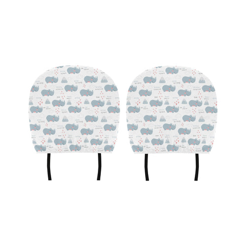 cute rhino heart pattern Car Headrest Cover