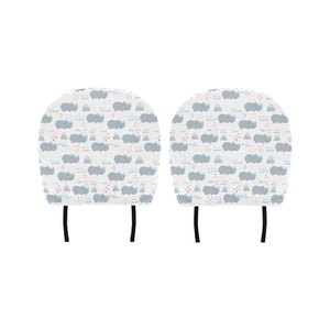 cute rhino heart pattern Car Headrest Cover
