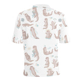 Cute sea otters pattern Men's All Over Print Polo Shirt