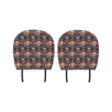 Sugar skulls flower maxican pattern Car Headrest Cover