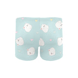 White cute hamsters heart pattern Men's Swimming Trunks