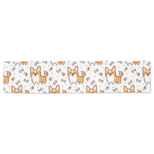 Cute corgi heart star bone pattern Table Runner