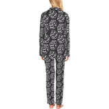 Dice Pattern Print Design 01 Women's Long Pajama Set