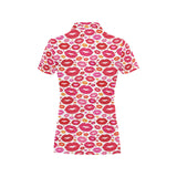 Lips Pattern Print Design 01 Women's All Over Print Polo Shirt