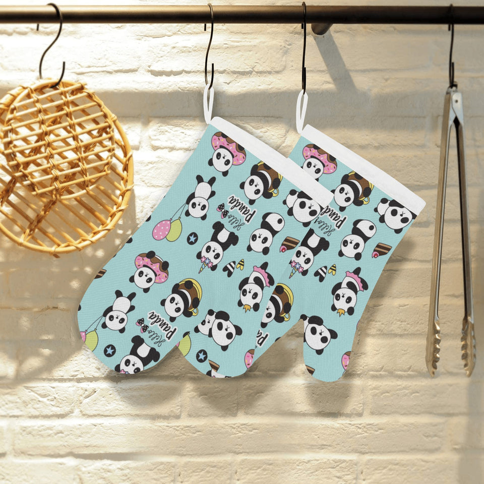 Cute baby panda pattern Heat Resistant Oven Mitts
