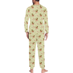 Yorkshire Terrier Pattern Print Design 01 Men's All Over Print Pajama