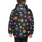 Colorful star pattern Kids' Boys' Girls' Padded Hooded Jacket