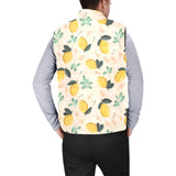 lemon flower leave pattern Men's Padded Vest