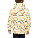 Pancake Pattern Print Design 02 Kids' Boys' Girls' Padded Hooded Jacket