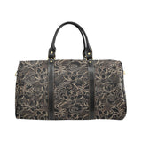 luxurious gold lotus waterlily black background Travel Bag