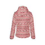 Dachshund Nordic pattern Women's Padded Hooded Jacket