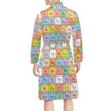 Chemistry Periodic Table Pattern Print Design 01 Men's Long Sleeve Belted Night Robe