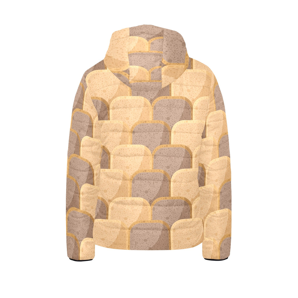 Bread Toast Pattern Print Design 04 Kids' Boys' Girls' Padded Hooded Jacket