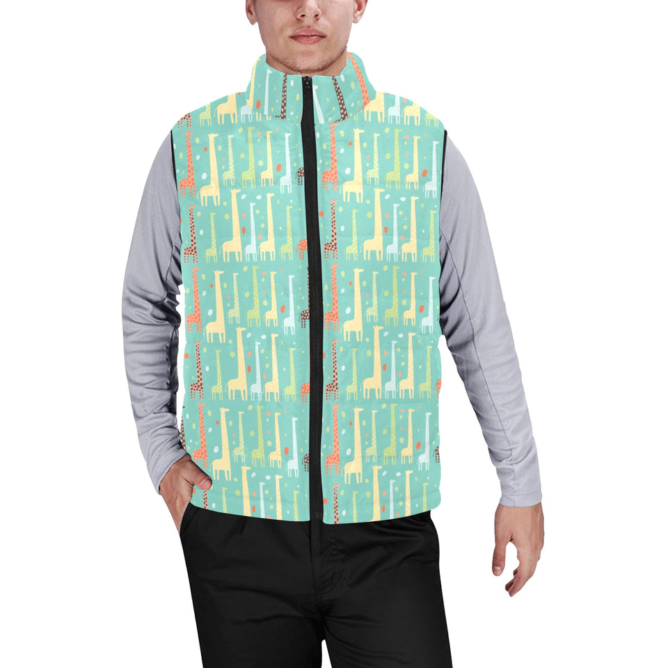 Giraffe Pattern Print Design 01 Men's Padded Vest