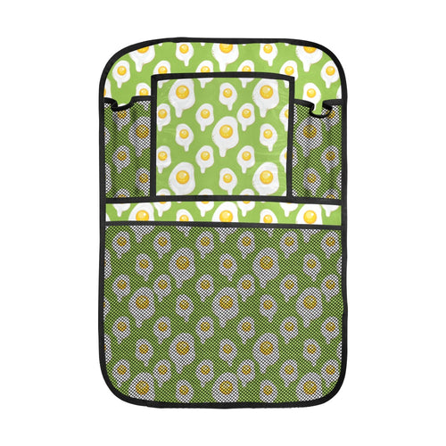 Fried Eggs Pattern Print Design 01 Car Seat Back Organizer