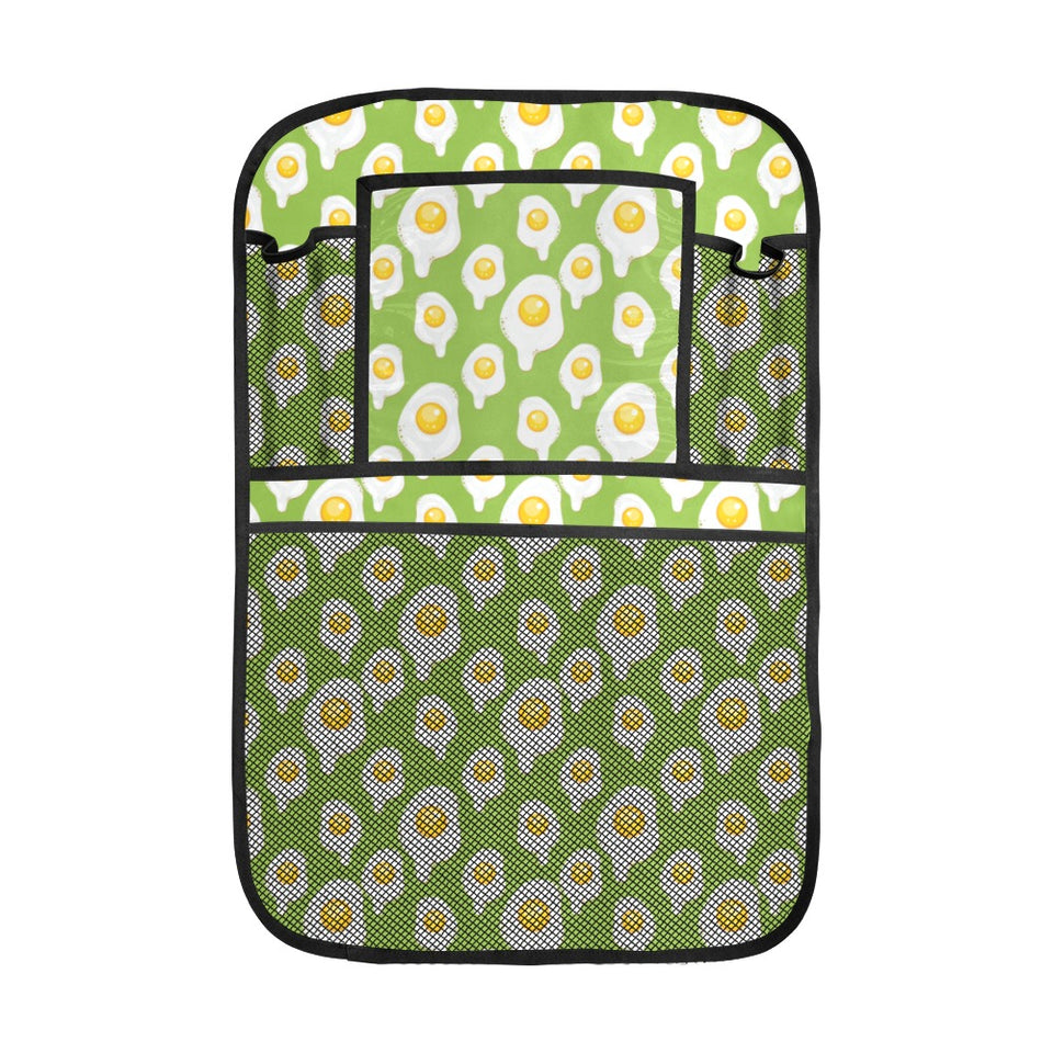 Fried Eggs Pattern Print Design 01 Car Seat Back Organizer