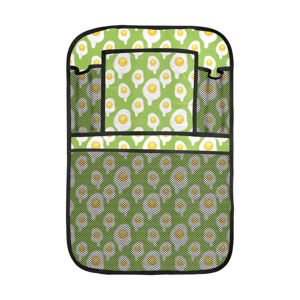 Fried Eggs Pattern Print Design 01 Car Seat Back Organizer
