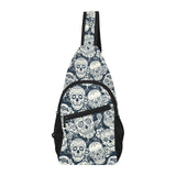 Sugar skull black white pattern All Over Print Chest Bag