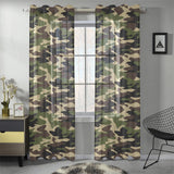 Dark Green camouflage pattern Gauze Curtain