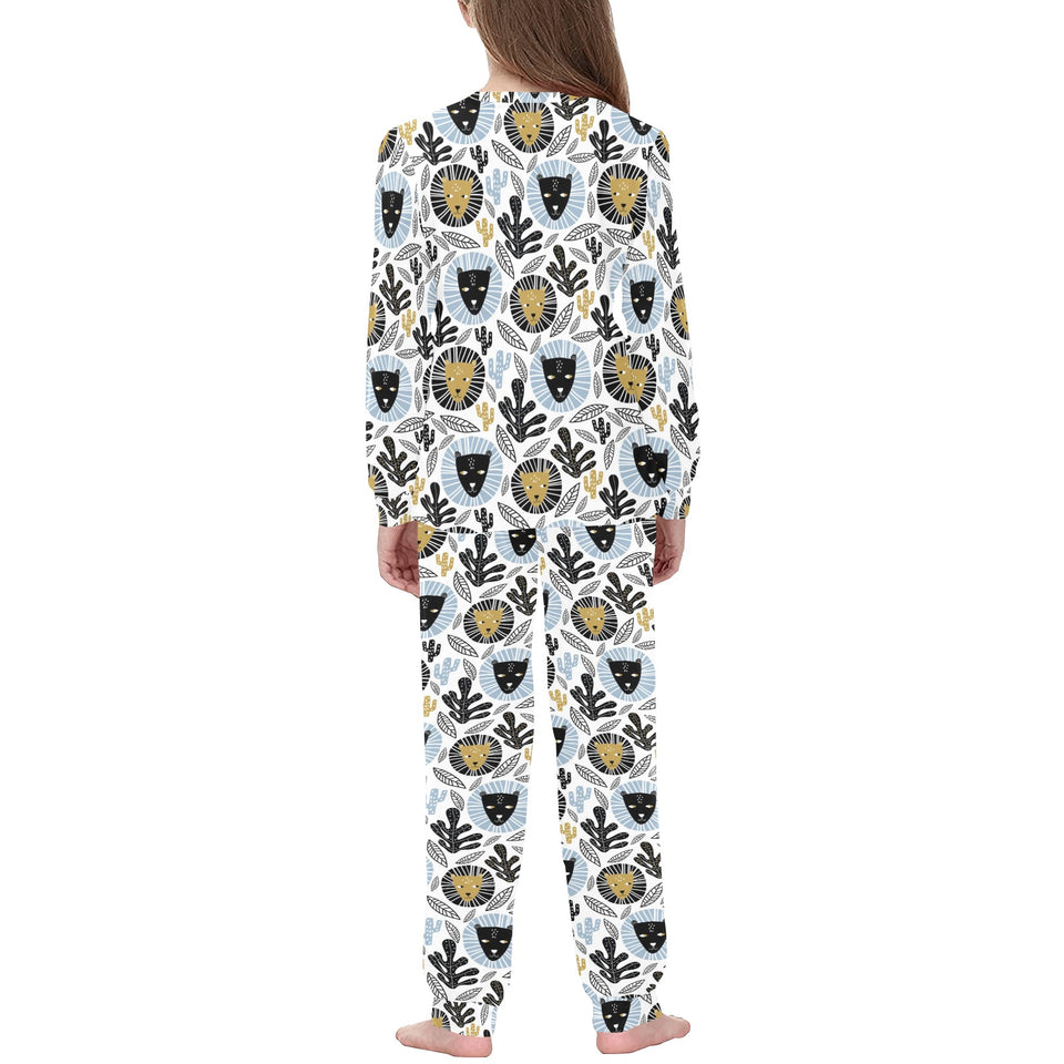 Lion Pattern Print Design 05 Kids' Boys' Girls' All Over Print Pajama Set