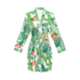 Cactus design pattern copy Women's Long Sleeve Belted Night Robe