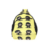 Cute ninja yellow background All Over Print Chest Bag