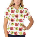 Alien Pattern Print Design 05 Women's All Over Print Polo Shirt