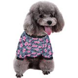 Hibiscus Pattern Print Design 05 All Over Print Pet Dog Round Neck Fuzzy Shirt