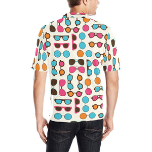Sun Glasses Pattern Print Design 03 Men's All Over Print Polo Shirt