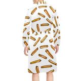 French fries potato pattern Men's Long Sleeve Belted Night Robe