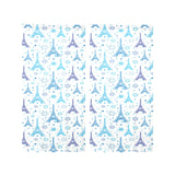 Blue Eiffel Tower Theme Pattern Print Design 01 Gauze Curtain