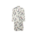 Pigeon Pattern Print Design 04 Men's Long Sleeve Belted Night Robe