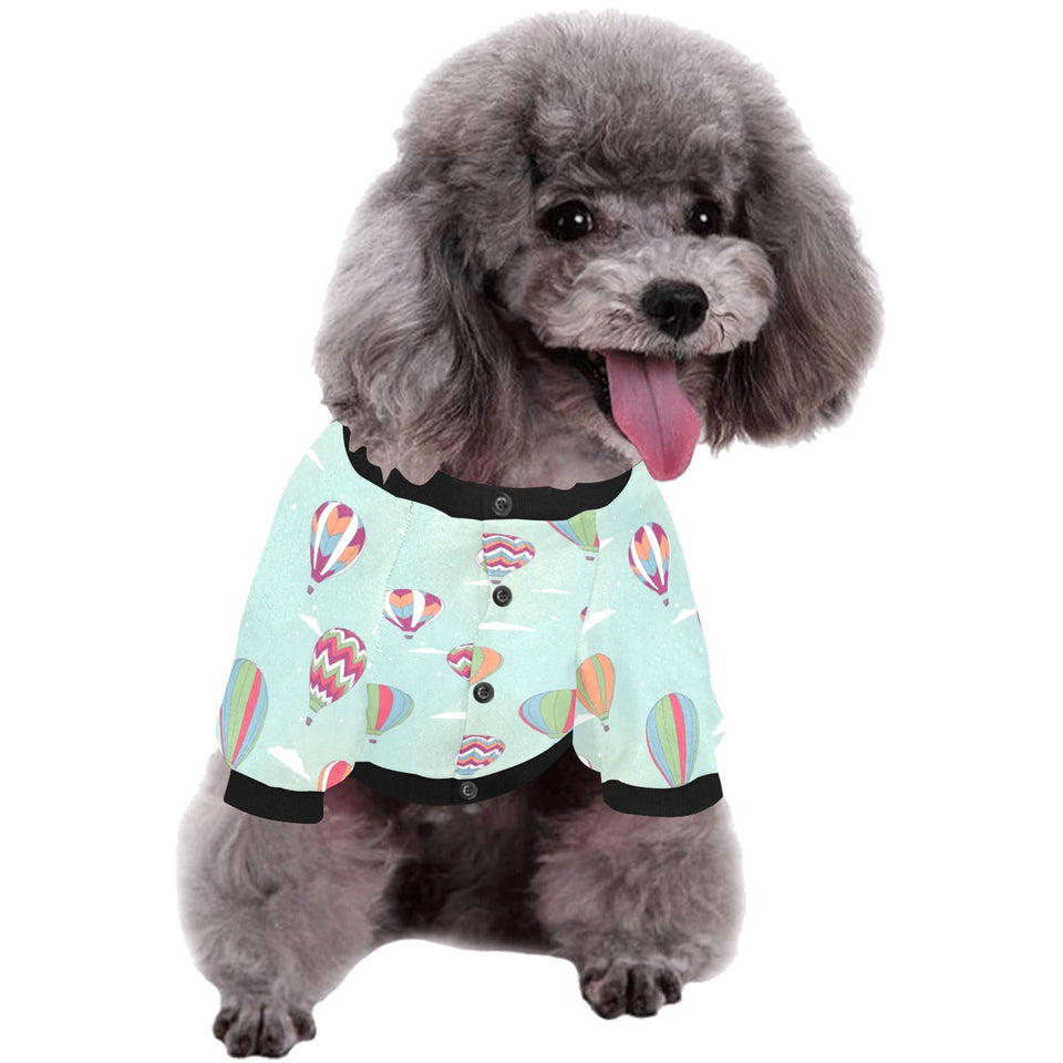 Hot Air Balloon design Pattern All Over Print Pet Dog Round Neck Fuzzy Shirt