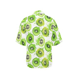 Watercolor kiwi pattern Women's All Over Print Hawaiian Shirt