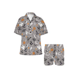 Halloween design pattern Women's V-Neck Short Pajama Set