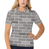 Brick Printed Pattern Print Design 05 Women's All Over Print Polo Shirt