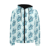 Swordfish Pattern Print Design 05 Men's Padded Hooded Jacket